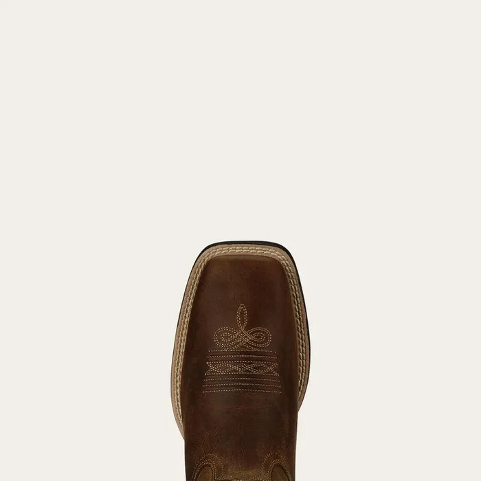Women Western Boots Ariat Round Up Wide Square Toe Western Boot Powder Brown