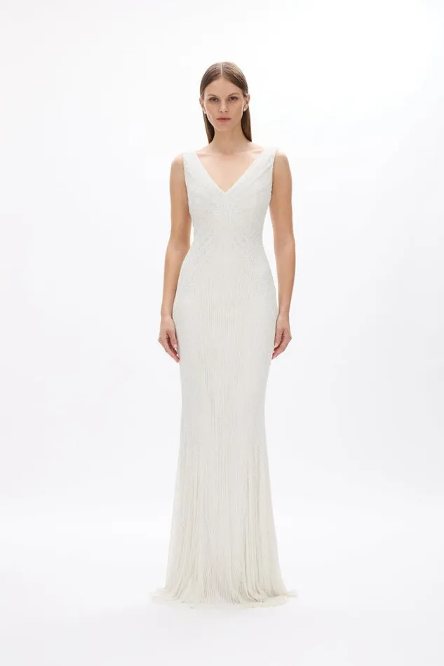 Women White Dresses Rachel Gilbert LYLA GOWN