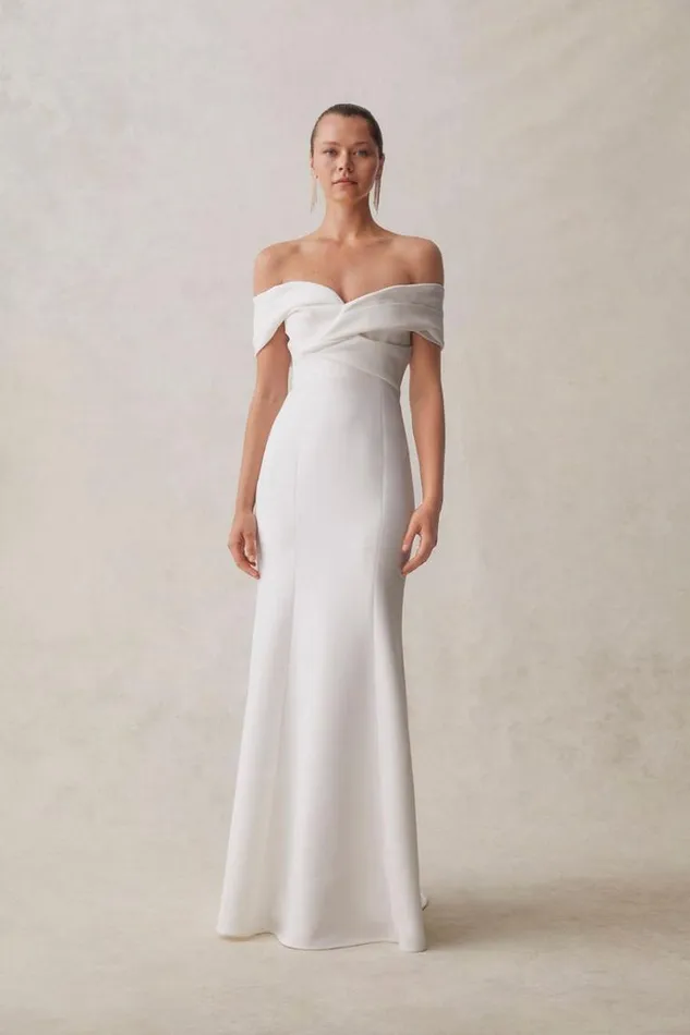Women White Dresses Rachel Gilbert Rachel Gilbert Bridal CLAIRO GOWN 8211 IVORY