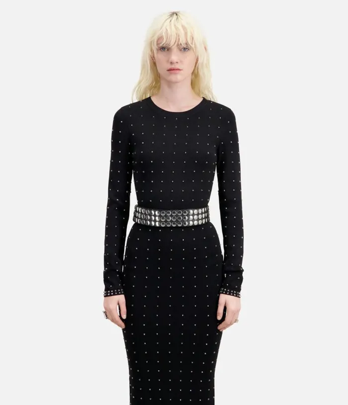 Women Wide Black Leather Belt THE KOOPLES Belts