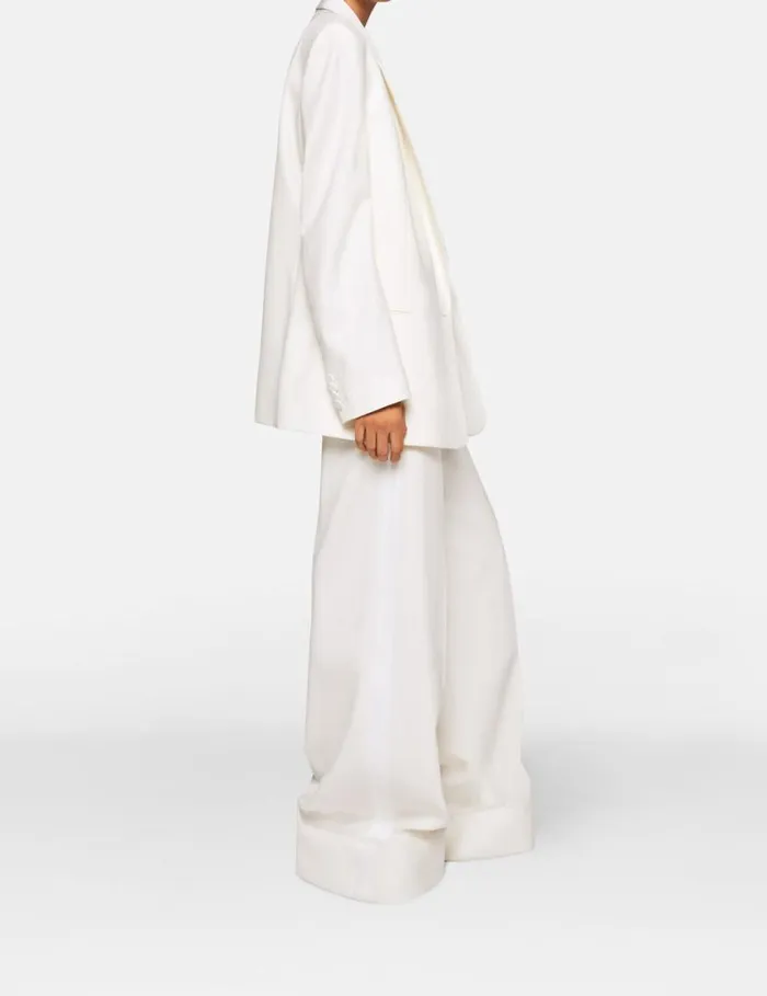 Women Wool Blazer With Shawl Lapels Chalk White Stella McCartney Coats And Jackets Women Wool Blazer With Shawl Lapels Chalk White Stella McCartney Coats And Jackets