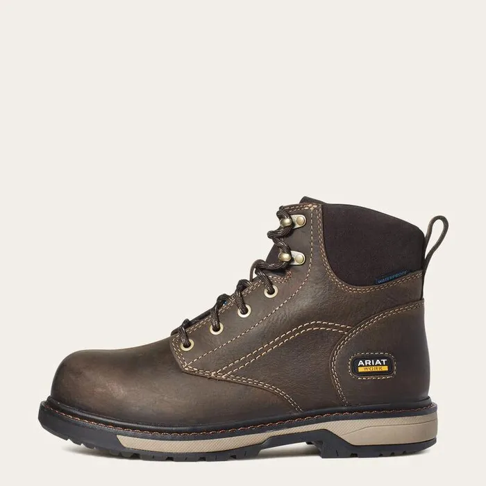 Women Work Boots and Shoes Ariat Riveter 6quot CSA Waterproof Composite Toe Work Boot Dark Brown
