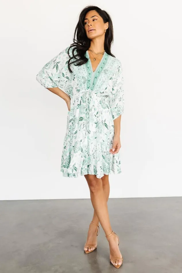 Women Wrenly Short Dress Green Multi Print Baltic Born Short Dresses
