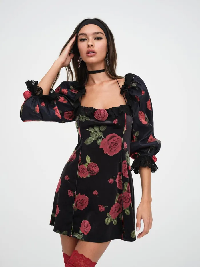 Women Yara Mini Dress Black For Love and Lemons Dresses