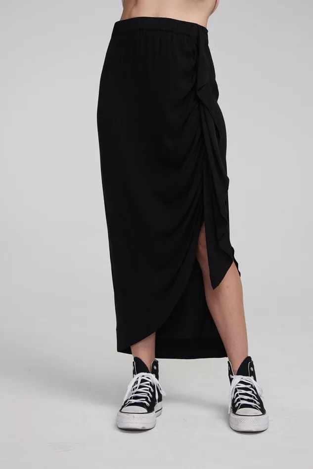Womens Bottoms Chaser Brand Lindsay Shadow Black Midi Skirt