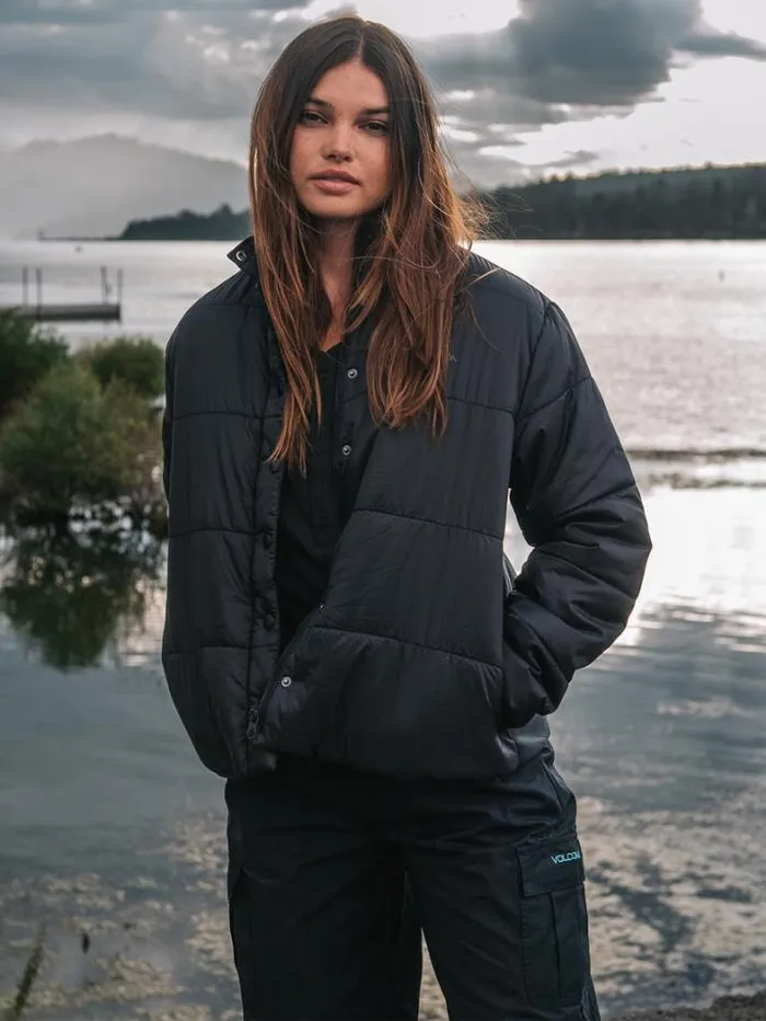 Womens Jackets Volcom Not Enuff Puff Jacket 8211 Black