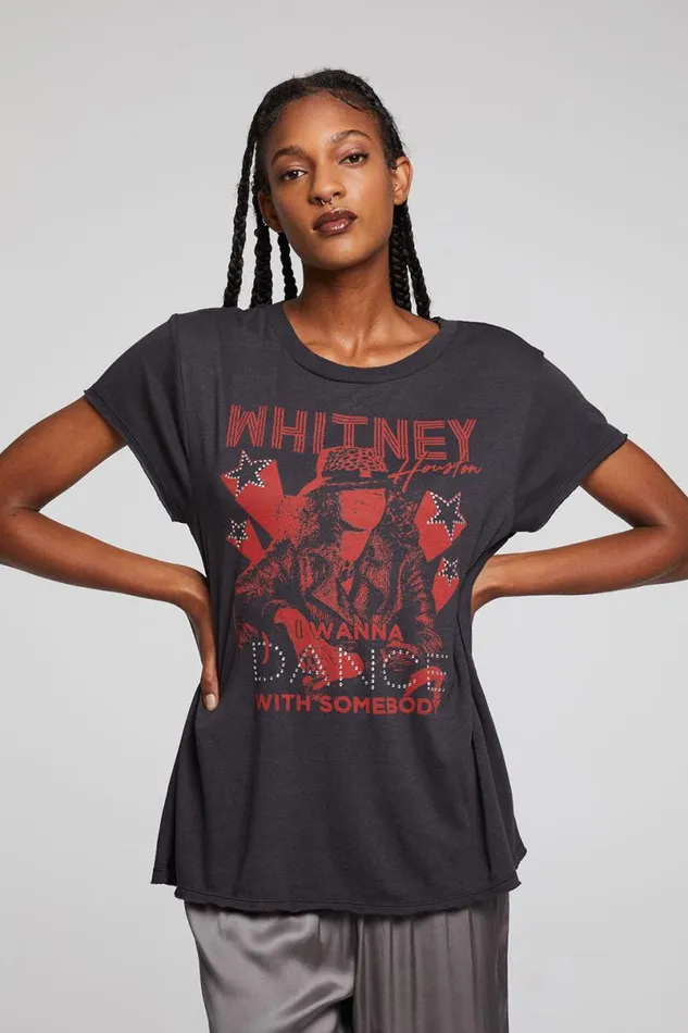 Womens Loungewear Chaser Brand Whitney Houston I Wanna Dance With Somebody Tee