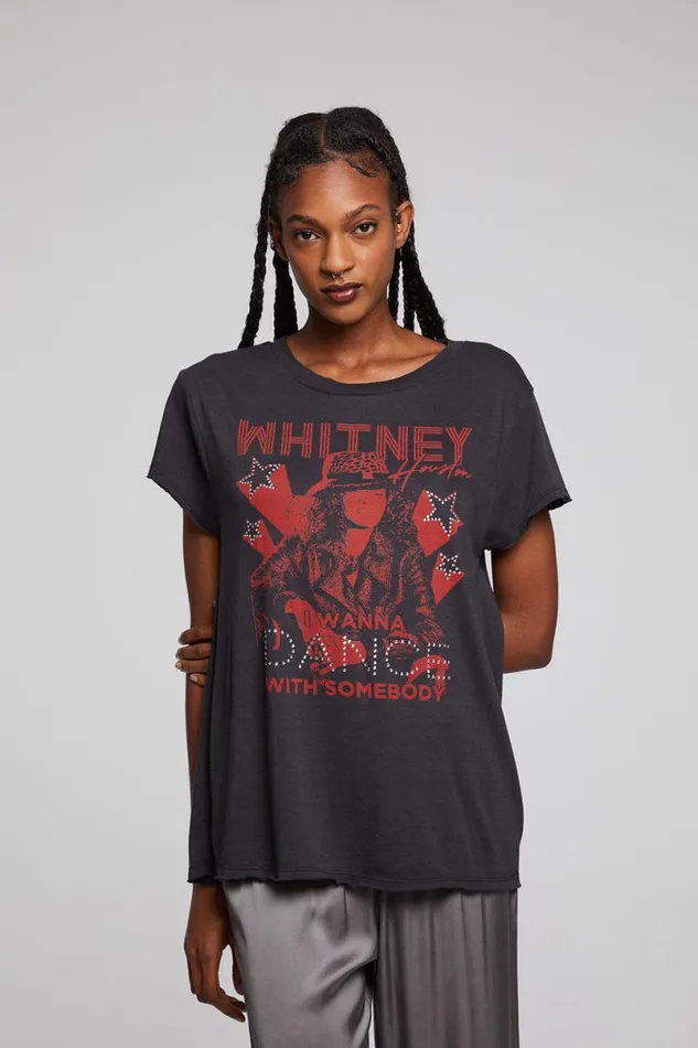 Womens Loungewear Chaser Brand Whitney Houston I Wanna Dance With Somebody Tee
