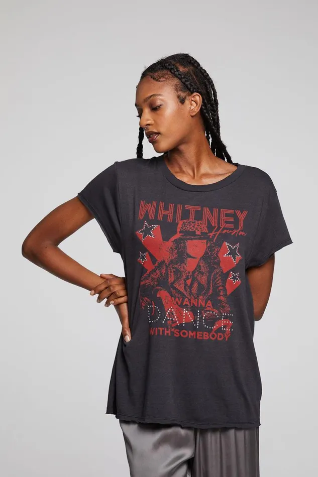 Womens Loungewear Chaser Brand Whitney Houston I Wanna Dance With Somebody Tee