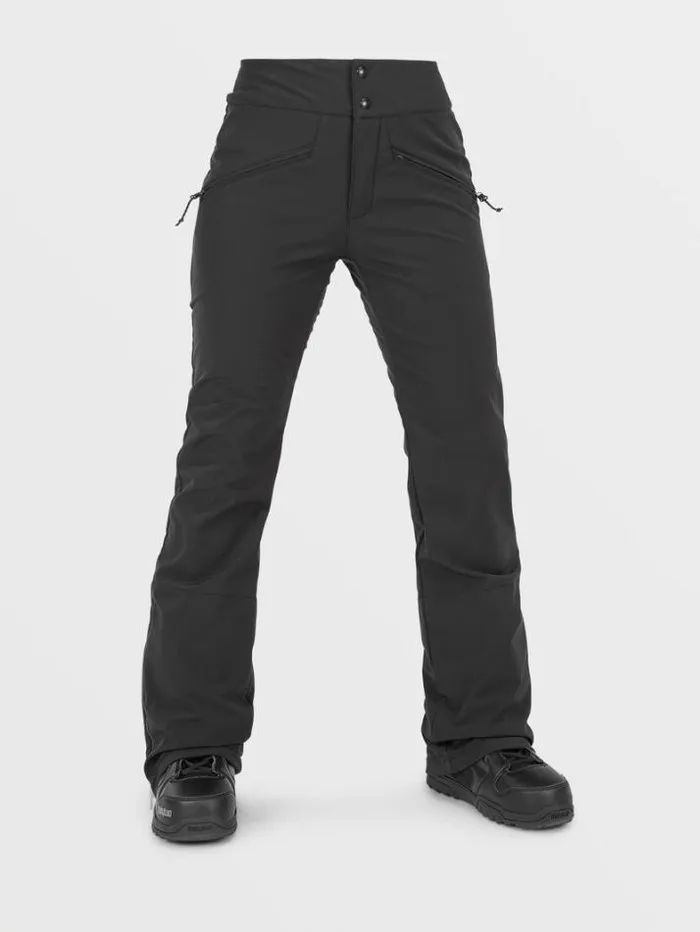Womens Pants Volcom Battle Stretch High Rise Pants 8211 Black