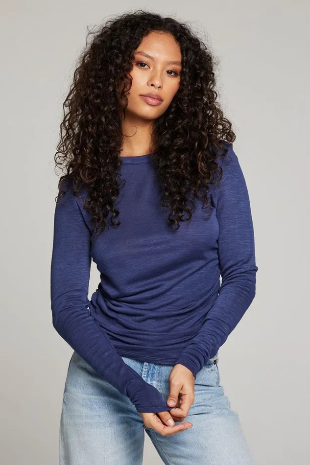 Womens Tops Chaser Brand Louis Sapphire Long Sleeve