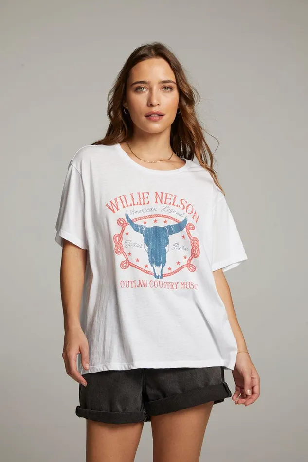 Womens Tops Chaser Brand Willie Nelson American Legend Tee