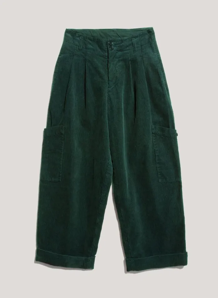 YMC Grease Corduroy Trousers Green Womens Trousers